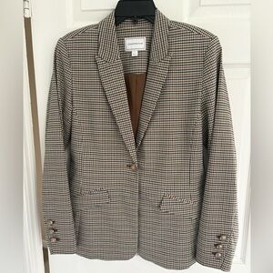 Charter Club Checkered Blazer in Brown and Black
